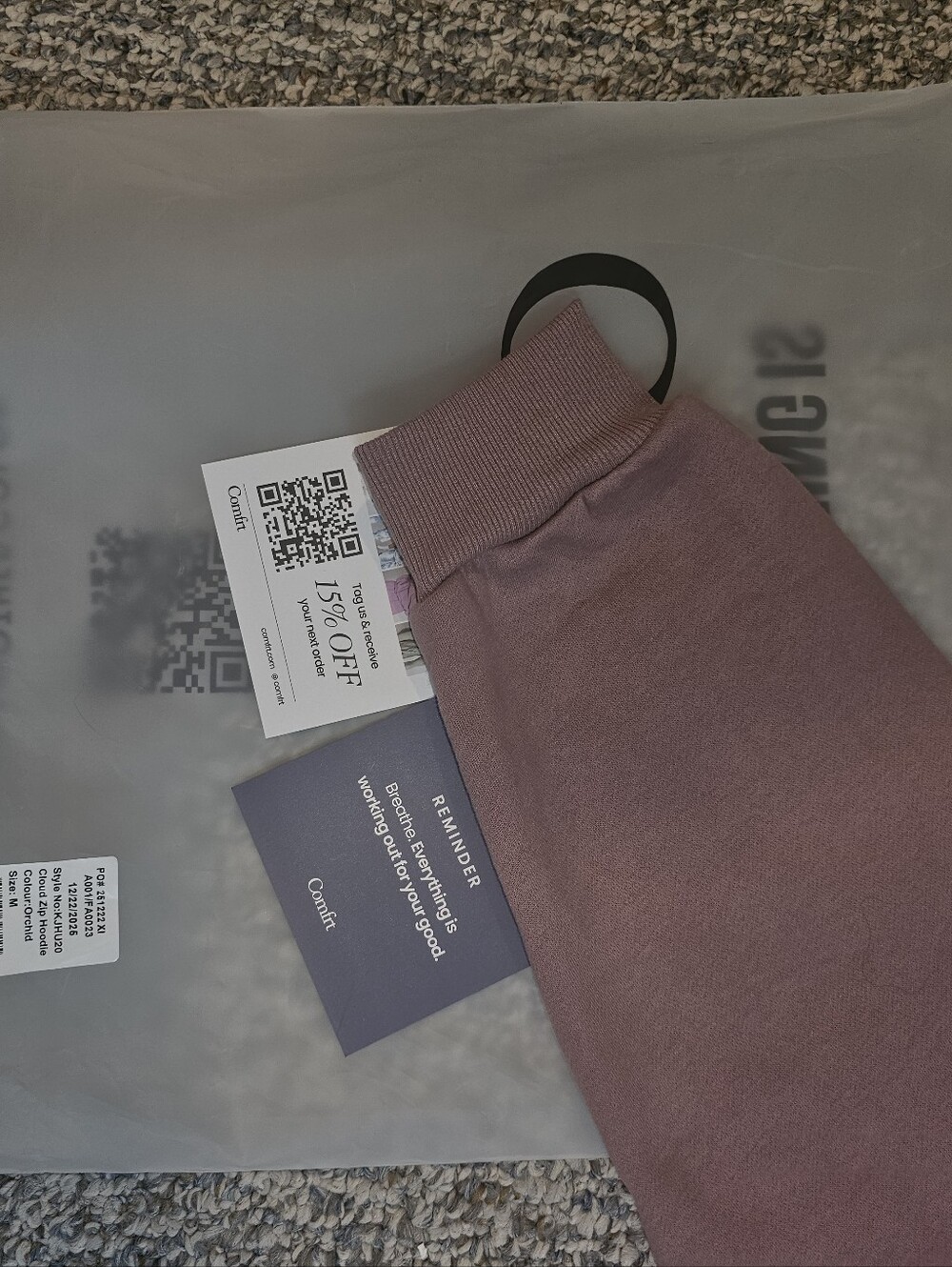 NWT COMFRT Zip Up Sweatshirt Size M - Picture 5 of 5